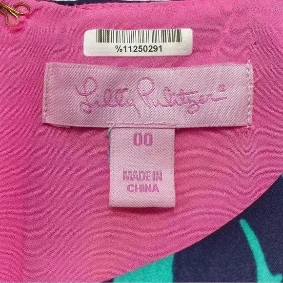 Lilly Pulitzer Under the Palm Carol Shift mini dress 81637 size 00 tropical leaf - Picture 4 of 4